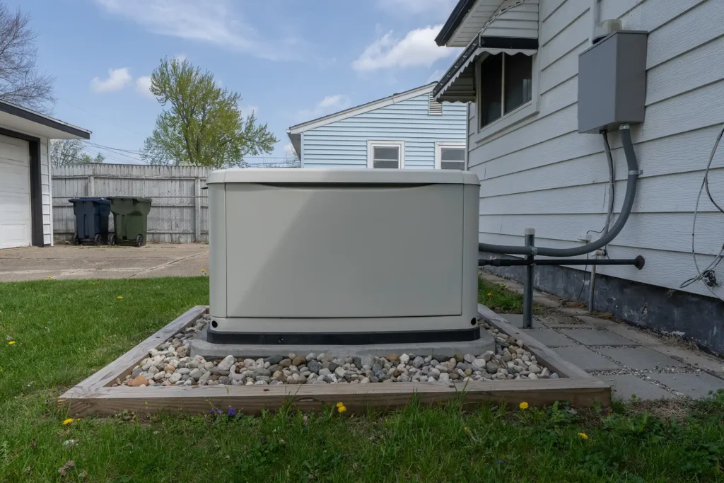 generator installation in sideyard